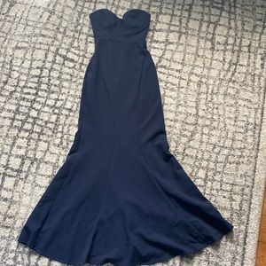 Lulu’s Navy Blue strapless mermaid cut formal dress size S